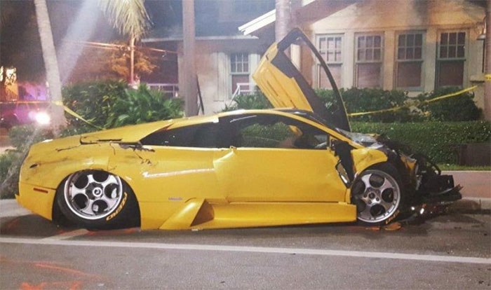 Millionaire Crashes Lamborghini