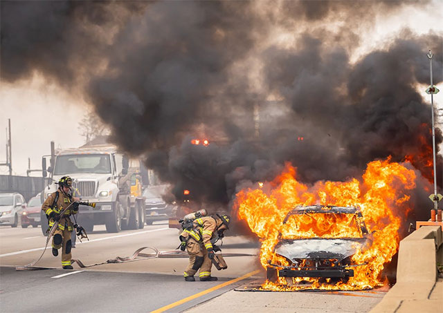 car crash results in burn injuries